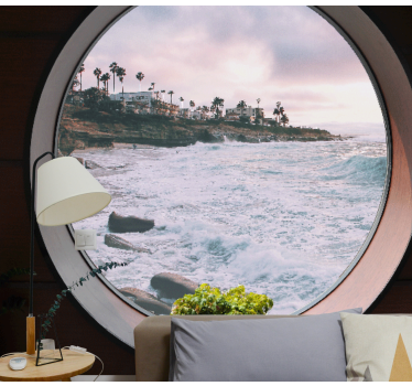 Foto mural 3d 3d, mar, paisaje, orilla, con, rocas - TenVinilo