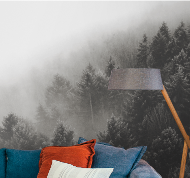 Foto mural 3d Bosque con pinos blancos - TenVinilo