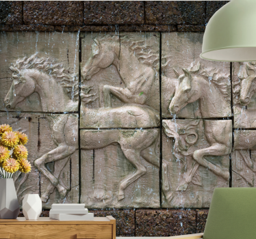 Foto mural 3d Caballos corriendo en la naturaleza - TenVinilo