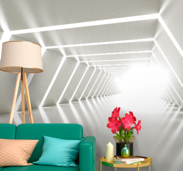 Foto mural 3d Cueva geométrica blanca - TenVinilo