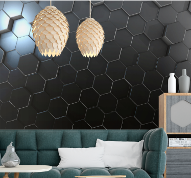 Foto mural 3d Paneles geométricos grises ombre - TenVinilo
