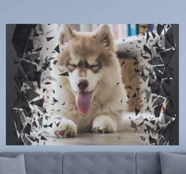 Foto mural 3d Pared rota y animal personalizable - TenVinilo