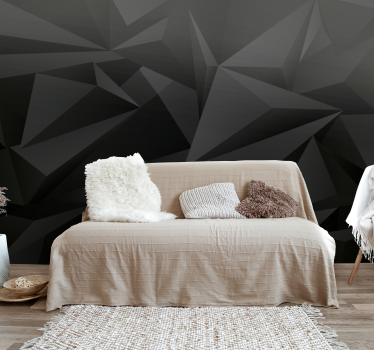 Foto mural 3d Poli oscuro geométrico - TenVinilo