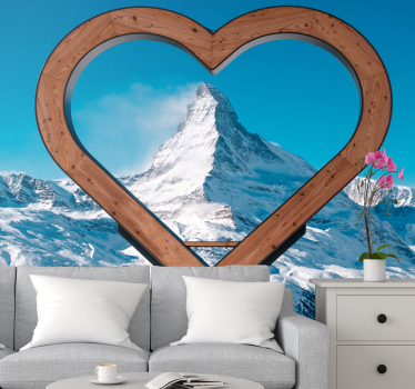 Foto mural 3d Ventana amando las montañas - TenVinilo