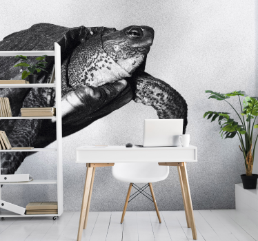 Foto mural de animales tortuga blanco y negro - TenVinilo