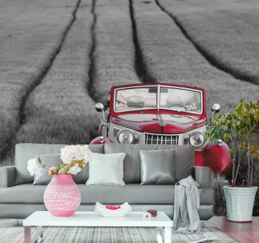 Fotomural coche rojo oxidado - TenVinilo