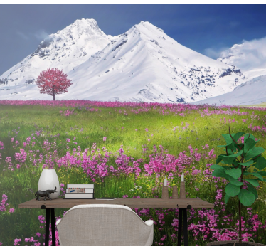 Fotomural de naturaleza Paisaje noruego cama de flores - TenVinilo