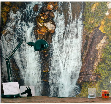 Fotomural de naturaleza Paisaje noruego montaña cascada - TenVinilo