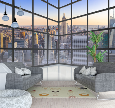 Papel pintado 3D vistas Manhattan Nueva York - TenVinilo