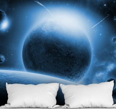 Fotomural galaxia Hermosa vista de la tierra desde la luna - TenVinilo
