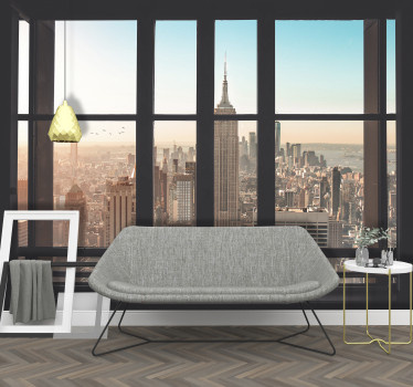 Papel pintado 3D ventanales New York - TenVinilo