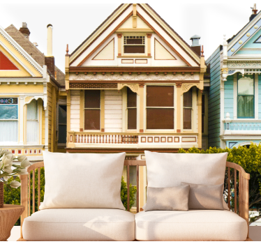 Fotomurales de ciudades Casas antiguas de san francisco - TenVinilo
