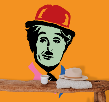Mural arte urbano Arte pop de charlie chaplin - TenVinilo