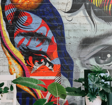 Mural arte urbano Audrey hepburn arte pop graffiti - TenVinilo