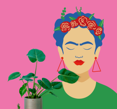 Mural arte urbano Diseño de arte pop de frida kahlo - TenVinilo