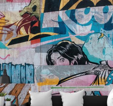 Mural arte urbano Grafitis coloridos originales - TenVinilo