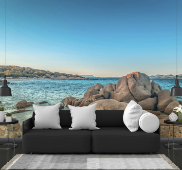 Mural de mar Vinilo pixerstick playa y fondo del mar en italia - TenVinilo