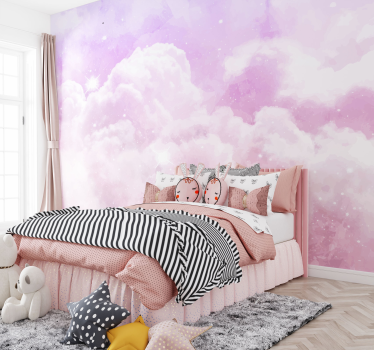 Fotomural infantiles cielo rosa - TenVinilo