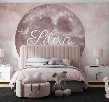 Fotomural infantiles luna con nombre - TenVinilo