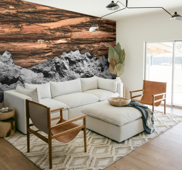 Mural para salón capas de textura terrosa - TenVinilo