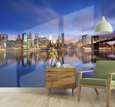 Mural new york reflejo del skyline de nueva york - TenVinilo