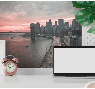 Mural new york skyline urbano de manhattan - TenVinilo