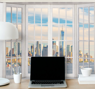 Mural new york vista del skyline de nueva york - TenVinilo