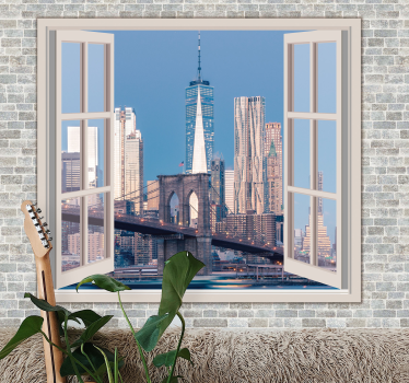 Mural New York vistas de manhattan, cielo limpio - TenVinilo