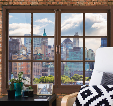 Mural new york vistas del skyline de manhattan - TenVinilo