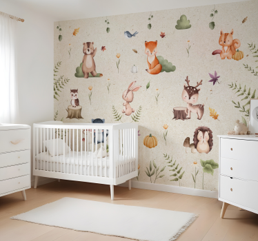 Mural para bebé animales de cuento de hadas - TenVinilo