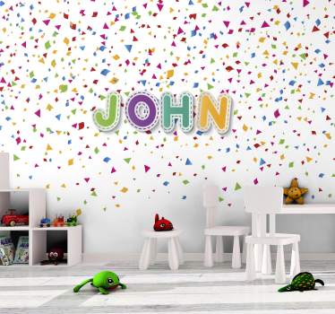 Mural para bebé letras de confeti colorido - TenVinilo
