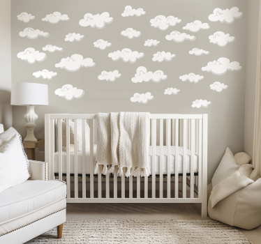 Mural para bebé patrón de nubes - TenVinilo