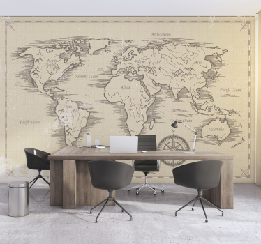 Fotomural para oficina mapa del mundo antiguo - TenVinilo
