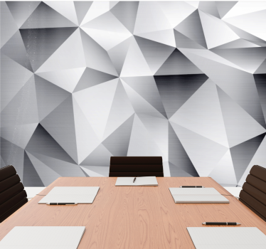 Mural para oficina Patrón geométrico cósmico plateado - TenVinilo