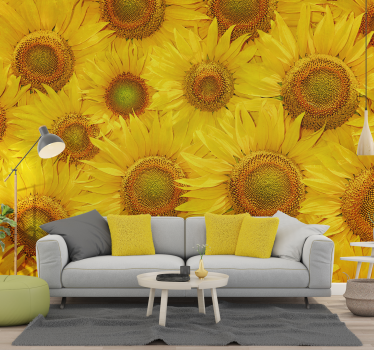 Fotomural salón girasoles - TenVinilo