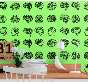 Mural pared abstracto Secciones del cerebro - TenVinilo