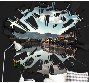 Mural personalizable Pared rota 3d con imagen personalizada - TenVinilo