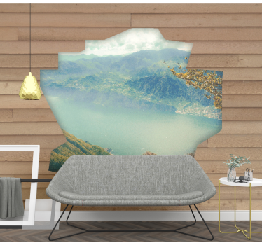 Mural personalizable Pared rota madera 3d con foto - TenVinilo