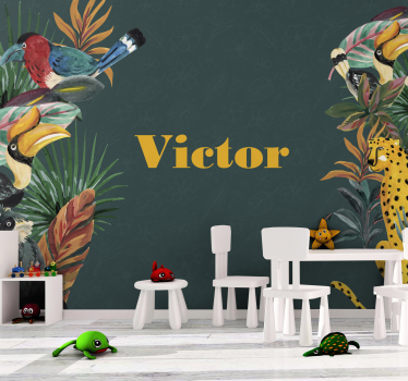 Mural personalizable Selva infantil personalizada - TenVinilo