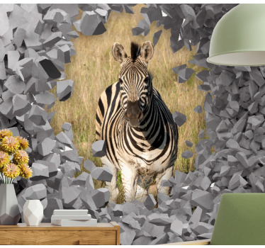 Mural personalizable Universo de pared rota 3d con foto - TenVinilo