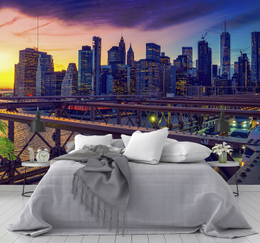 Papel mural ciudad de Nueva York al amanecer - TenVinilo