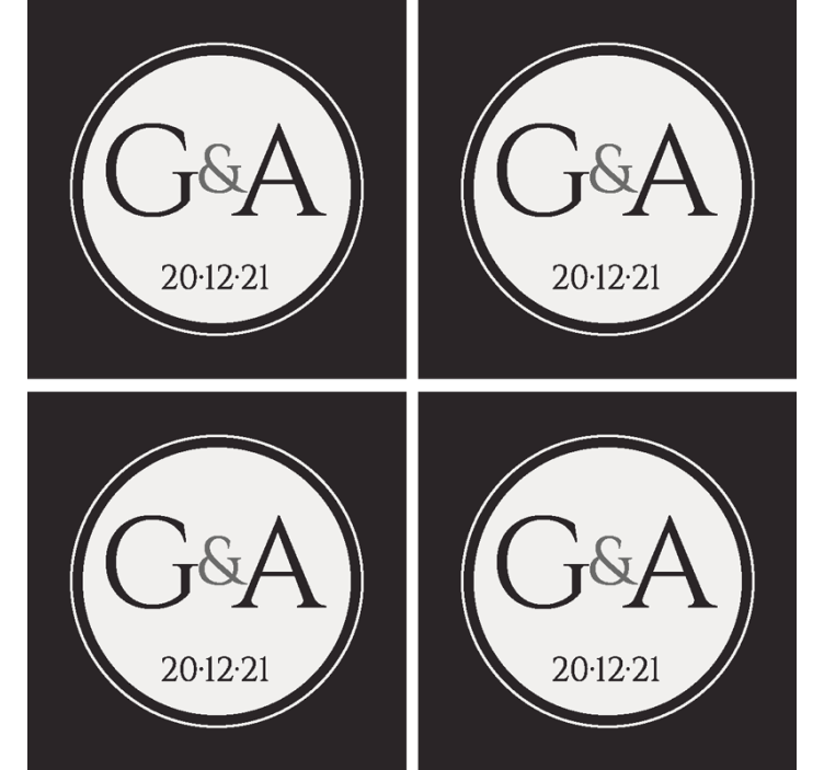 Posavasos de boda clásico personalizado - TenVinilo