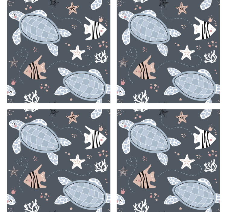 Posavasos frikis patrón de criaturas marinas - TenVinilo