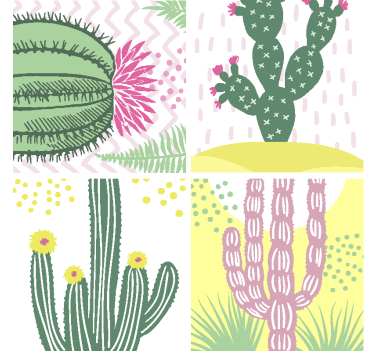Posavasos frikis con diseño de cactus vibrante - TenVinilo