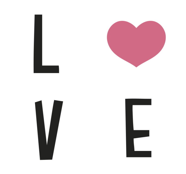 Posavasos con frase love con corazón - TenVinilo