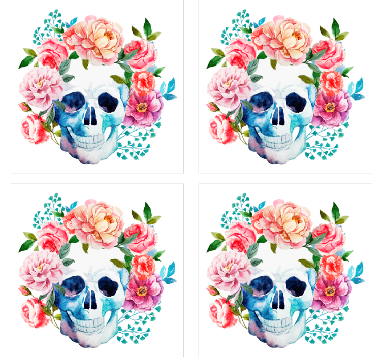 Posavasos Halloween calavera mexicana floral - TenVinilo