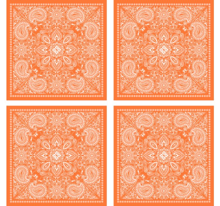 Posavasos de azulejos hidráulicos estilo paisley - TenVinilo