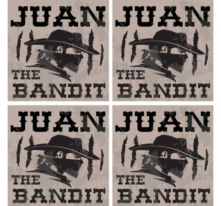 Posavasos vintage silueta de juan bandit - TenVinilo