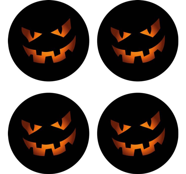 Posavasos halloween set de caras de calabaza - TenVinilo