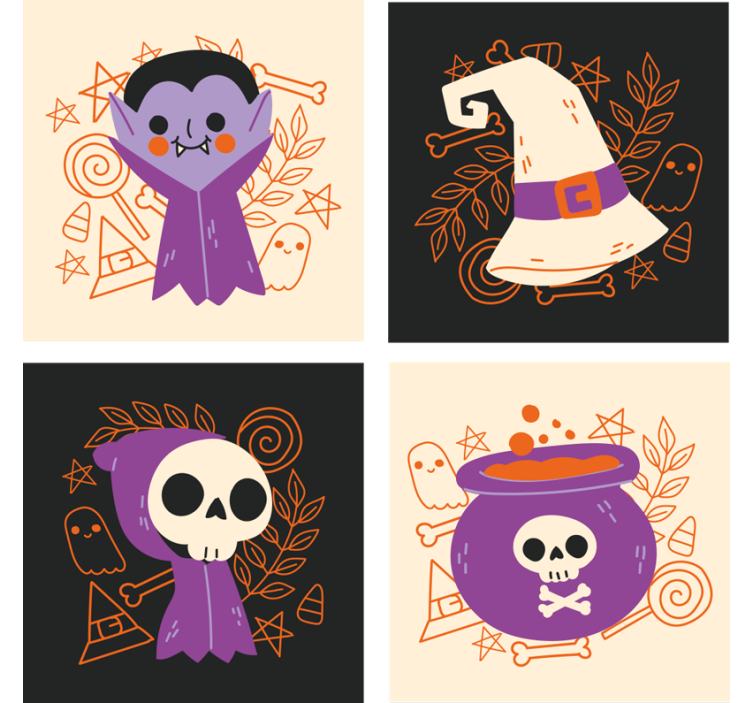 Posavasos Halloween infantil patrón bonito - TenVinilo